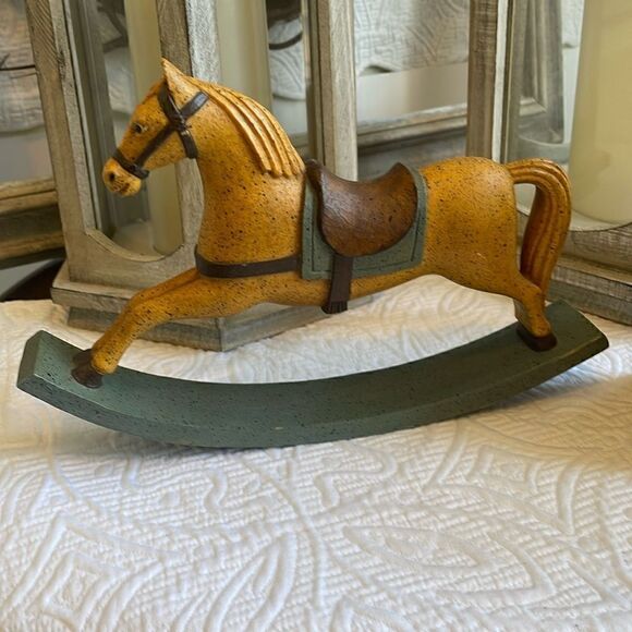 Vintage VESTWOOD Composition FOLKLORE COLLECTION Red Wooden ROCKING HORSE, 1982 - Picture 1 of 9
